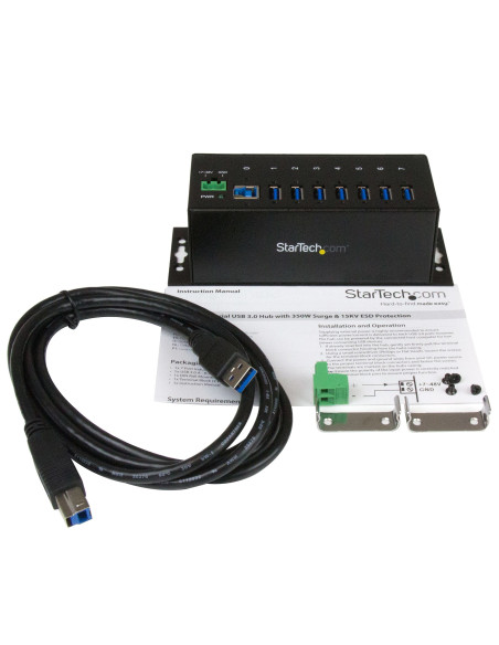 StarTech.com HUB Industriale USB 3.0 a 7 porte - Perno e concentratore USB 3.0 con Protezione ESD