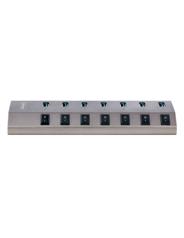 StarTech.com Hub USB-C Autoalimentato a 7 Porte con Interruttori Individuali - Multipresa USB 3.0 5Gbps per Notebook e PC Deskto