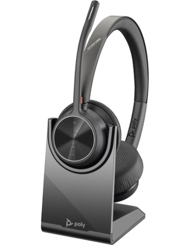 HP Poly Cuffie Poly Voyager 4320 UC stereo USB-A + adattatore USB-A BT700 + supporto per ricarica