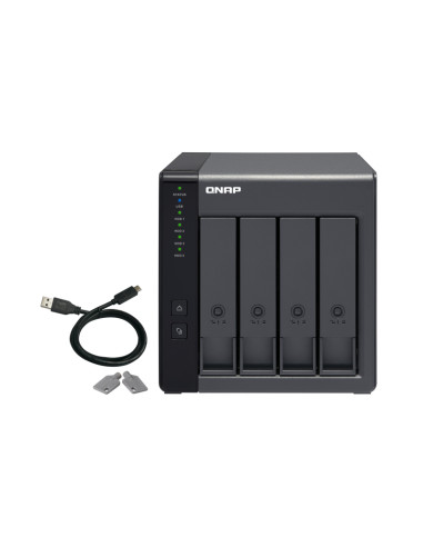 QNAP TR-004 contenitore di unità di archiviazione Box esterno HDD/SSD Nero 2.5/3.5"