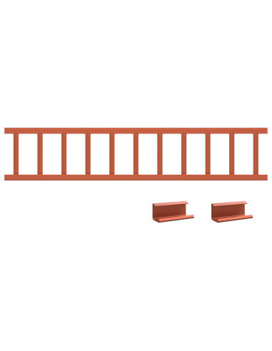Guardia per neve sul tetto Rosso 100 x 2,5 x 20 cm Acciaio