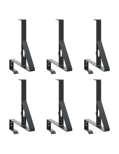 Supporto per guardia della neve 6 pcs Nero 29,5 x 3 x 34,5 cm 2