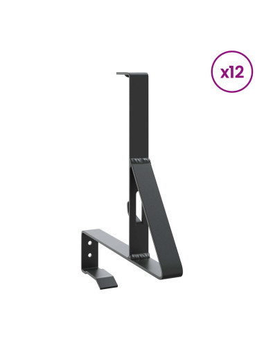 Supporto per guardia della neve 12 pcs Nero 29,5 x 3 x 34,5 cm