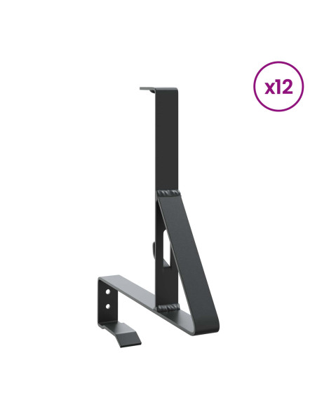 Supporto per guardia della neve 12 pcs Nero 29,5 x 3 x 34,5 cm