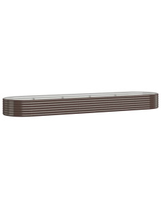 Letto Giardino Acciaio Zincato 396x100x36 cm Marrone 2