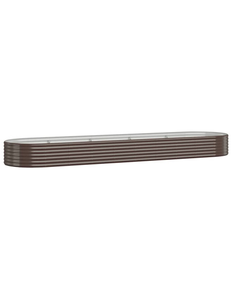 Letto Giardino Acciaio Zincato 396x100x36 cm Marrone