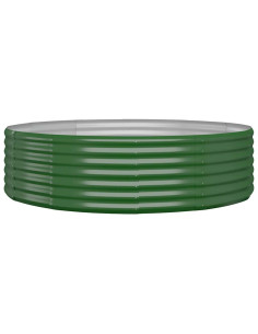 Letto Giardino Acciaio Zincato 140x140x36 cm Verde 2