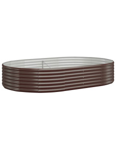 Letto Giardino Acciaio Zincato 214x140x36 cm Marrone 2