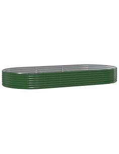 Letto Giardino Acciaio Zincato 296x140x36 cm Verde 2