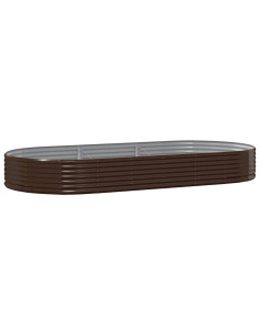 Letto Giardino Acciaio Zincato 296x140x36 cm Marrone 2