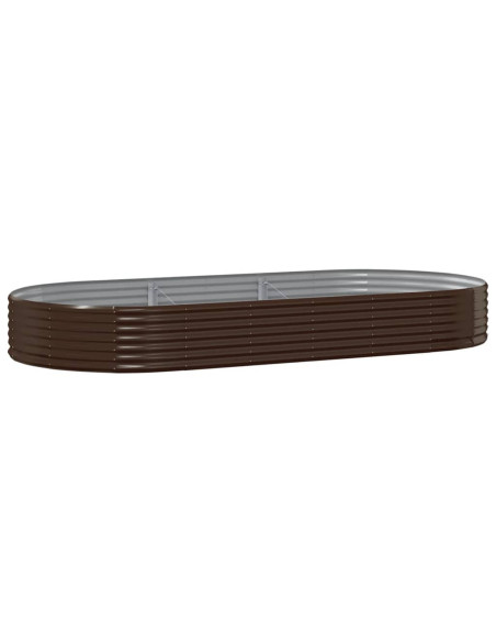 Letto Giardino Acciaio Zincato 296x140x36 cm Marrone
