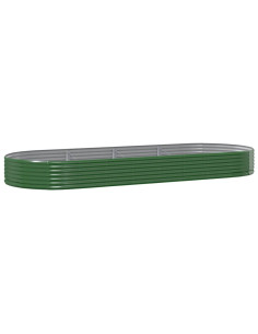 Letto Giardino Acciaio Zincato 373x140x36 cm Verde 2