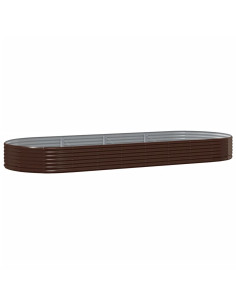 Letto Giardino Acciaio Zincato 373x140x36 cm Marrone 2