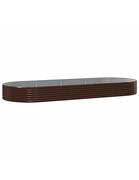 Letto Giardino Acciaio Zincato 373x140x36 cm Marrone