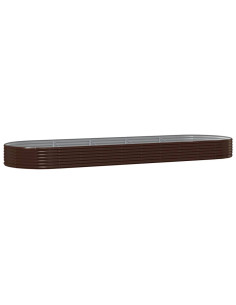 Letto Giardino Acciaio Zincato 450x140x36 cm Marrone 2