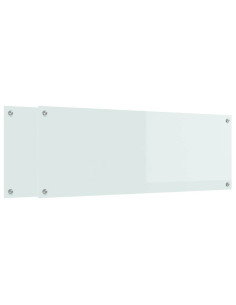 Rivestimento da Cucina 2 pcs Bianco 110 x 40 cm vetro temperato 2