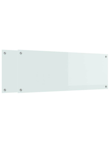 Rivestimento da Cucina 2 pcs Bianco 110 x 40 cm vetro temperato