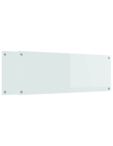 Rivestimento da Cucina 2 pcs Bianco 110 x 40 cm vetro temperato