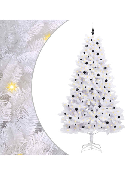 Albero di Natale Artificiale con Rami Pieghevoli Bianco 270 cm