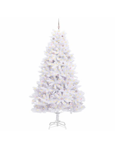 Albero di Natale Artificiale con Rami Pieghevoli Bianco 270 cm