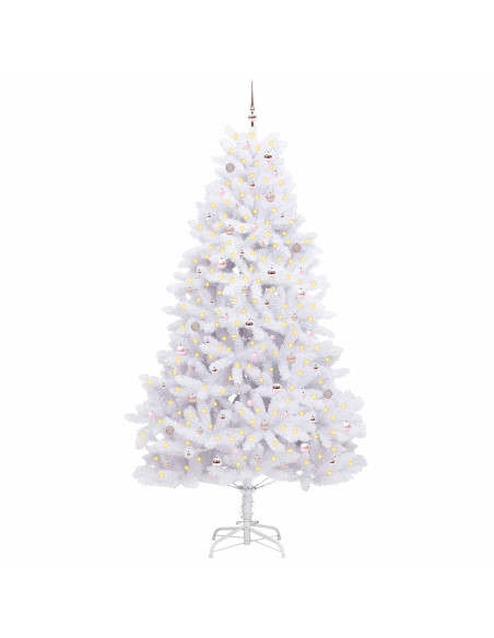 Albero di Natale Artificiale con Rami Pieghevoli Bianco 270 cm