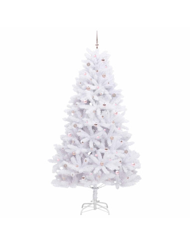 Albero di Natale Artificiale con Rami Pieghevoli Bianco 270 cm