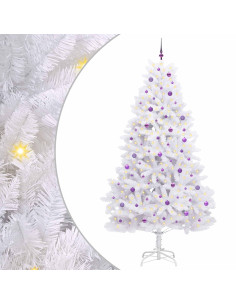 Albero di Natale Artificiale con Rami Pieghevoli Bianco 270 cm 2