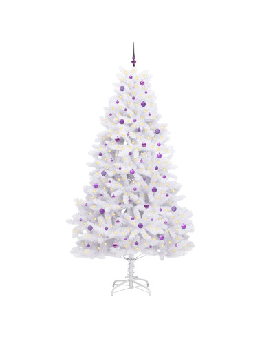 Albero di Natale Artificiale con Rami Pieghevoli Bianco 270 cm