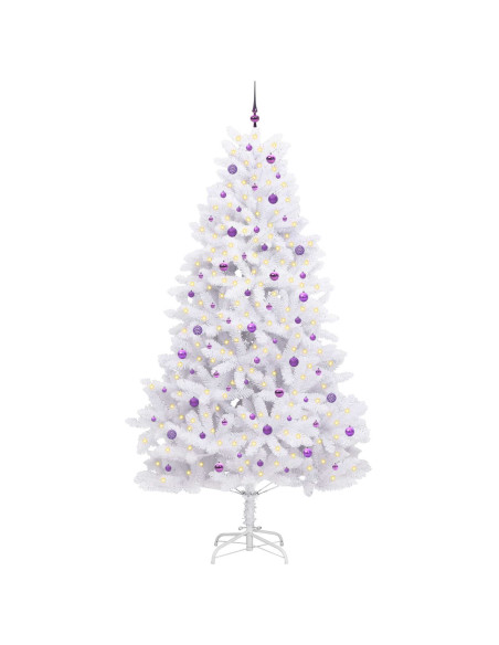 Albero di Natale Artificiale con Rami Pieghevoli Bianco 270 cm