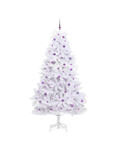 Albero di Natale Artificiale con Rami Pieghevoli Bianco 270 cm