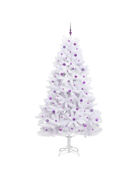 Albero di Natale Artificiale con Rami Pieghevoli Bianco 270 cm