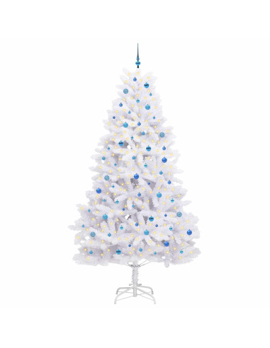 Albero di Natale Artificiale con Rami Pieghevoli Bianco 270 cm