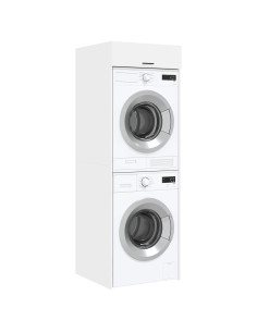 Mobiletto per lavatrice con porta Bianco 67,5 x 68 x 200 cm 2