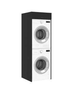 Mobiletto per lavatrice Rovere Nero 67,5 x 68 x 200 cm 2