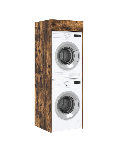 Mobiletto per lavatrice Rovere fumé 67,5 x 68 x 200 cm
