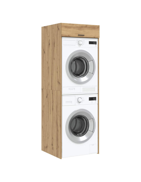 Mobiletto per lavatrice Rovere artigianale 67,5 x 68 x 200 cm