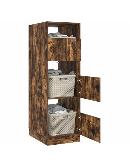 Mobile da lavanderia con porta Rovere fumé 50 x 68 x 162 cm