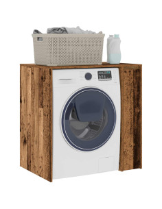 Mobiletto per lavatrice con porta Legno vecchio 87 x 60 x 89 cm 2