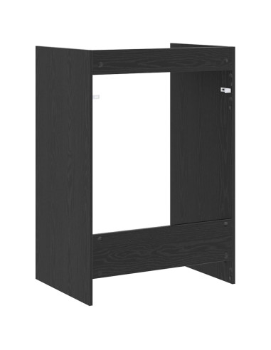 Mobiletto per lavatrice Rovere Nero 67,5 x 48 x 97 cm