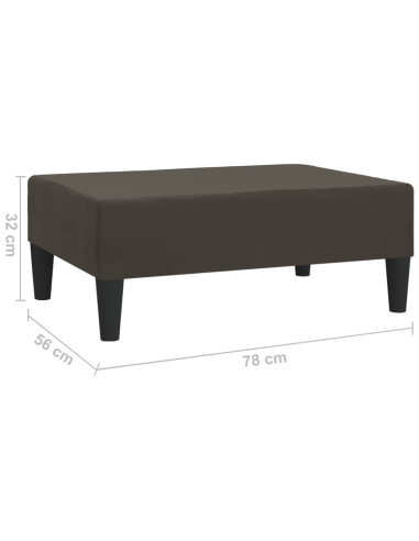 Poggiapiedi Grigio Scuro 78x56x32 cm in Velluto