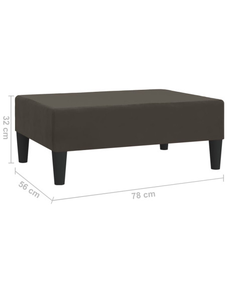 Poggiapiedi Grigio Scuro 78x56x32 cm in Velluto