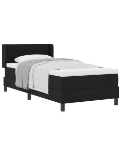Letto a molle con materasso Nero 200 x 80 cm Poliestere 2