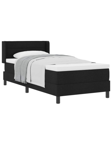 Letto a molle con materasso Nero 200 x 80 cm Poliestere