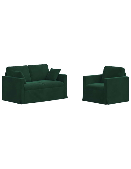 Divano 2 pcs Verde Scuro
