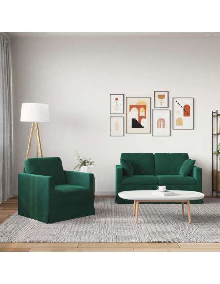 Divano 2 pcs Verde Scuro