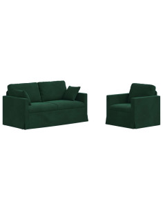 Divano 2 pcs Verde Scuro 2