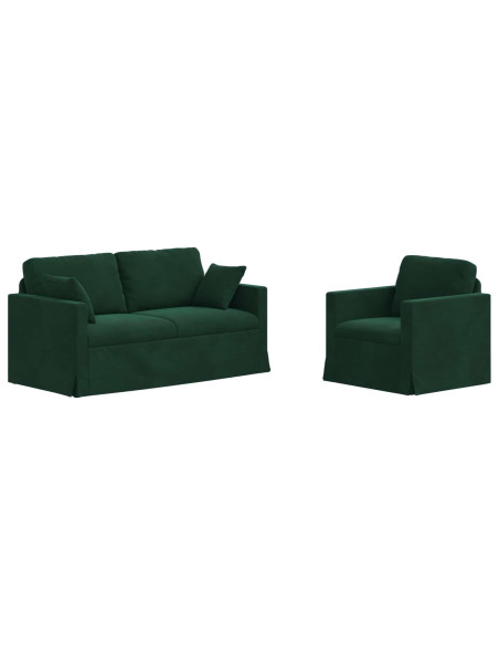 Divano 2 pcs Verde Scuro