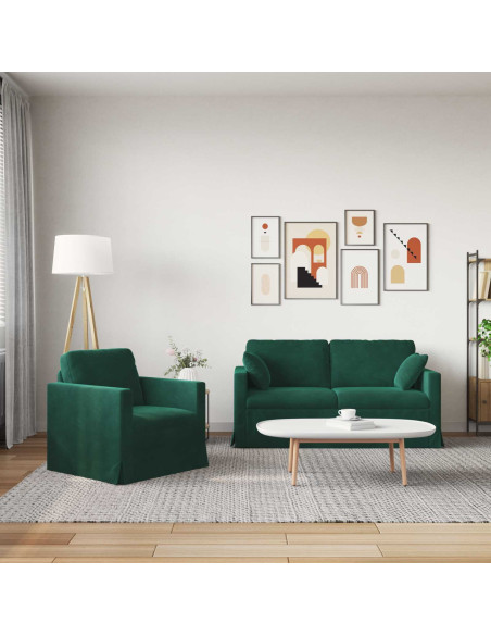 Divano 2 pcs Verde Scuro