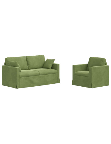 Divano 2 pcs Verde chiaro