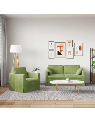Divano 2 pcs Verde chiaro